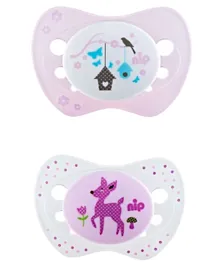 Nip Life Silicone Soothers Deer & Birdhouse - Pink
