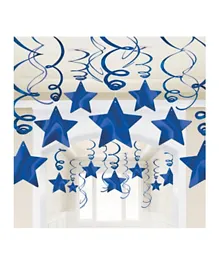 Party Center Bright Shooting Stars Swirl Decorations - Royal Blue