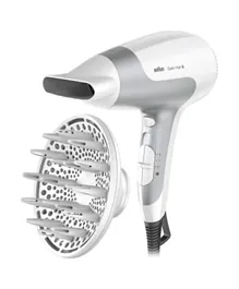 Braun Satin Hair 5 Power Perfection HD585 Hair Dryer 2500 Watts - White/Grey