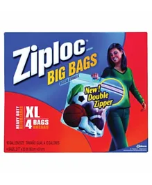 Ziploc XL HD Big Bag Pack of 4 - 37.8 Litres