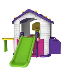 Little Angel Modular Playhouse with garden and slide for Kids - Multicolour