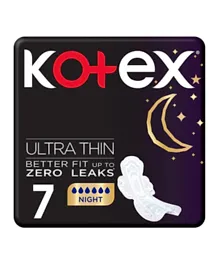 Kotex Ultra Thin Pads Night with Wings Sanitary Pads - 7 Pieces