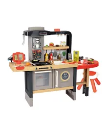 Smoby Chef Corner Restaurant Playset - Durable Kids Role Play Kitchen & Diner, 70 Accessories, Electronic Features, Ages 3 Years+