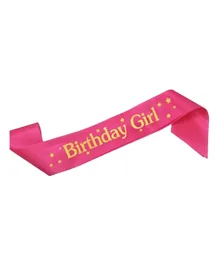 Party Propz Happy Birthday Girl Satin Sash Glitter Letters - Pink