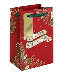 Eurowrap Traditional Christmas Theamed With Embossed Foil Finish Perfume Gift Bag - 32697-9C