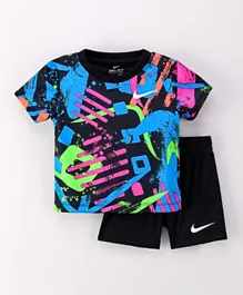 Nike NKB All Over Print  T-Shirt & Shorts Set - Black