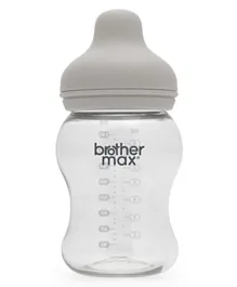 Brother Max PP Extra Wide Neck Feeding Bottle Grey - 240 ml