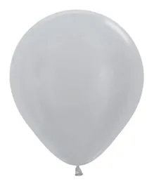 Sempertex Round Latex Balloons Solid Silver - Pack of 50