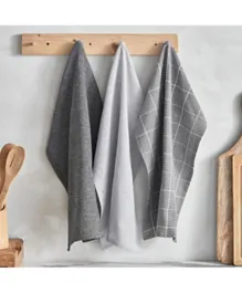 HomeBox Alivia Woven Chambray Recycled Kitchen Towel Set - 3 Pieces