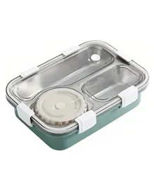 Brain Giggles 3 Compartment Thermal Lunchbox with Removable Inner Tray - Green
