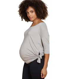 Mums & Bumps - Isabella Oliver Round Neck Maternity Top - Grey