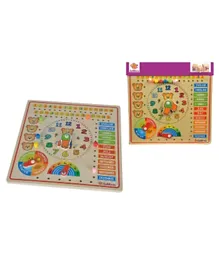 Eichhorn Wooden Pin Puzzle Calendar Watch - Multi Color