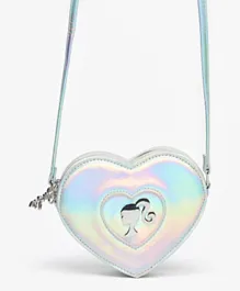 Barbie Heart Shape Crossbody Bag With Applique Detail And Strap - Silver