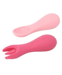 Marcus and Marcus Silicone Palm Grasp Spoon & Fork Set - Pokey