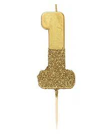 Talking Tables  Glitter Number Candle 1 - Gold