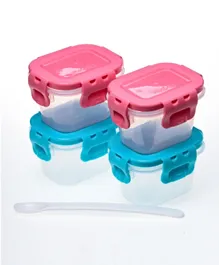 Uniq Kidz Nanny Baby Food Storage Container 4 Piece + Spoon Set