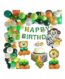 LAFIESTA Jungle Theme Birthday Decorations - Set of 50 Pieces