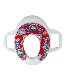 Sunbaby Blue Ocean Soft Cushion Baby Potty Seat with Handle Support - White & Red
