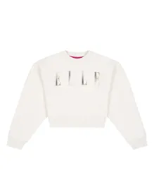 Elle Oversized Crew Neck Sweatshirt - Off White