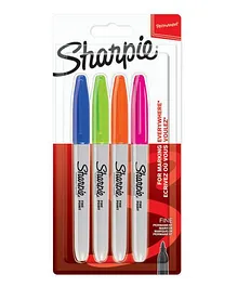 Sharpie Permanent Fine Fun Markers Pack of 4 - Assorted