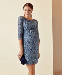 Mums & Bumps Tiffany Rose Clemence Lace Maternity Dress - Steel Blue