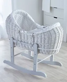 Kinder Valley Dimple Pod Moses Basket With Rocking Stand - White