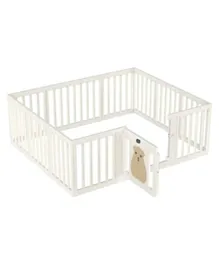 Little Story Portable Playpen With Door - Bear White
