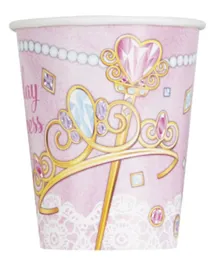 Unique Pink Princess Cups Pack of 8 - 266 ml