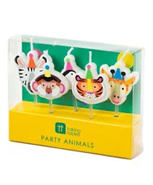 Talking Tables Party Animals Shaped Candles Pack of 5 - Multicolour