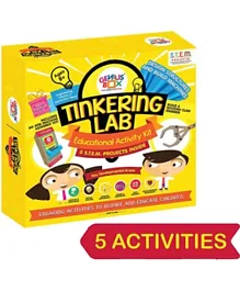 Genius Box 5 in 1 Activity & Learning Tinkering Lab Educational Activity Kit - Yellow
