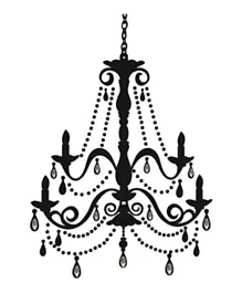 Roommates Chandelier Giant Wall Decal With Gems - Black