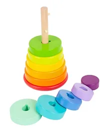 Factory Price Wooden Round Coloured Tower - 11 Pieces