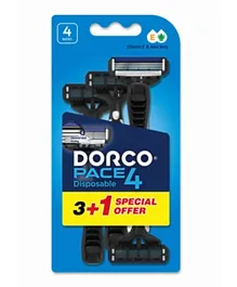 Dorco Pace4 Men Disposable Razor 3+1 New