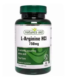 NATURES AID LTD L-arginine 750Mg - 90 Tablets