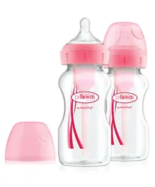 Dr. Brown's PP Wide Neck Options Plus Bottle Pack of 2 Pink - 270 ml