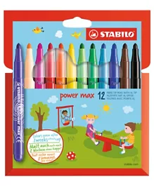 Stabilo Felt Tip Pen Power Max Pack of 12 - Multicolour