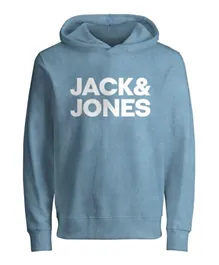 Jack & Jones Junior Printed Hoodie - Blue Heaven