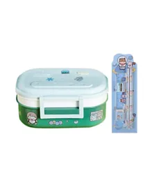 Star Babies Back To School Combo Kids Lunch Box 1L With Stationery Set Free - Green
