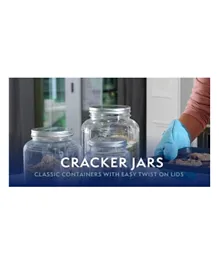 Anchor Hocking 2 Quart Cracker Jar with Brushed Metal Lid