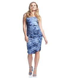 Mums & Bumps Soon Celina Print Tank Maternity Dress - Indigo