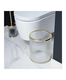 PAN Home Astrid Glass Waste Bin - White and Gold
