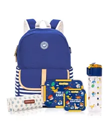 Eazy Kids Dinosaur School Bag Combo Set of 5 Blue - 18 Inch