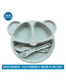 Star Babies Eco Friendly Bear Plate Set - Blue