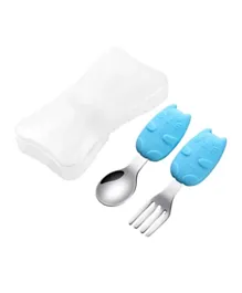 Highland Baby Spoon and Fork with Case - Kitten