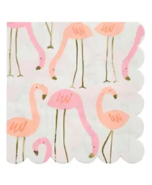 Meri Meri Flamingo Napkins Large Pack of 16 - White