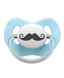 Little Mico Moustache Pacifier Blue - Size 2