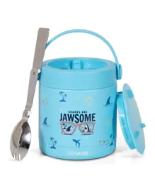 Eazy Kids Jawsome Shark Stainless Steel Insulated Food Jar Blue - 350mL
