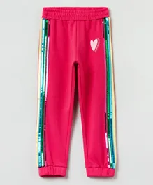 OVS Fleece Joggers With Sequins - Pink