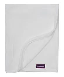 بطانية قطنية بنسيج الوافل للسرير الصغير/سرير الأطفال 120 × 140 سم - بيضاء