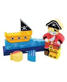 Viga Wooden Magnetic Pirate Standing Puzzle - Multicolor